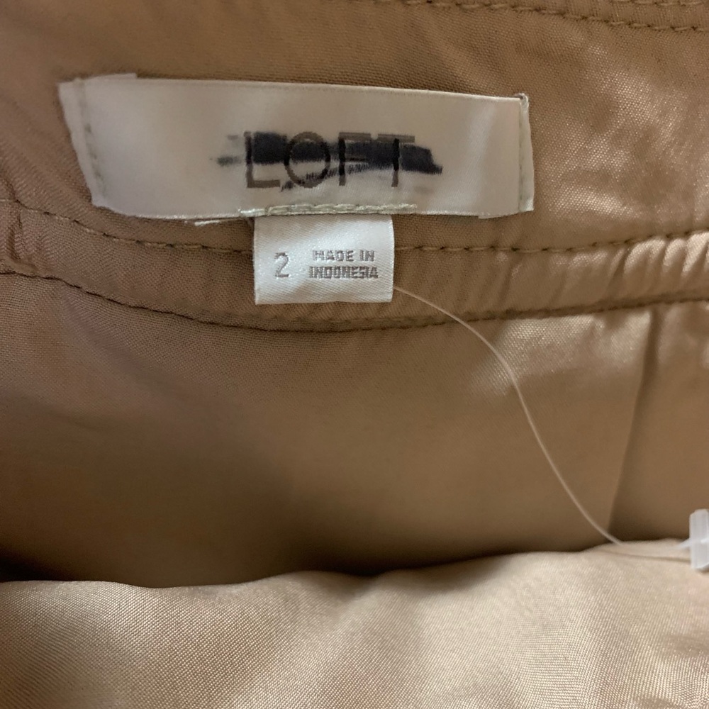 LOfT Tan Wool Skirt SZ 2 NWOT - Picture 4 of 7